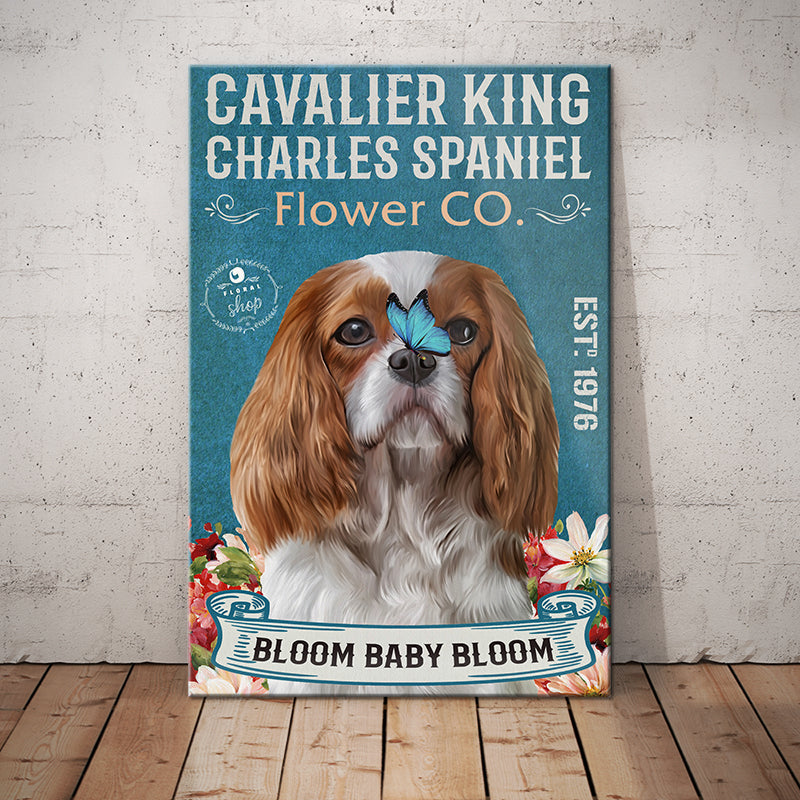 Cavalier King Charles Spaniel Flower Company Canvas Cavalier King Charles Spaniel Flower Company Canvas
