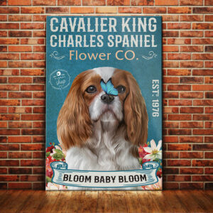 Cavalier King Charles Spaniel Flower Company Canvas