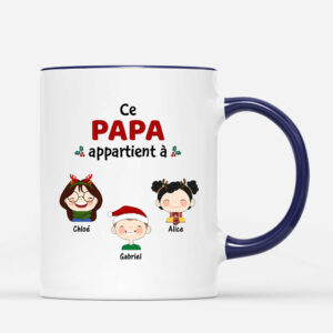 Ce Papa Appartient A – Cadeau Personnalise  Mug Pour Papa Papi