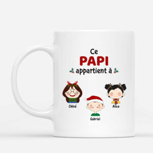 Ce Papa Appartient A – Cadeau Personnalise  Mug Pour Papa Papi