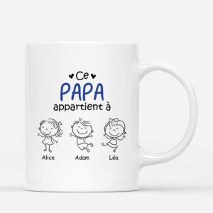 Ce Papa Papi Appartient a – Cadeau Personnalise  Mug pour Papa Papi