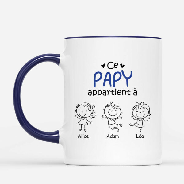 Ce Papa Papi Appartient a – Cadeau Personnalise  Mug pour Papa Papi