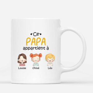 Ce Papi Appartient A – Cadeau Personnalise  Mug pour Papi Papa