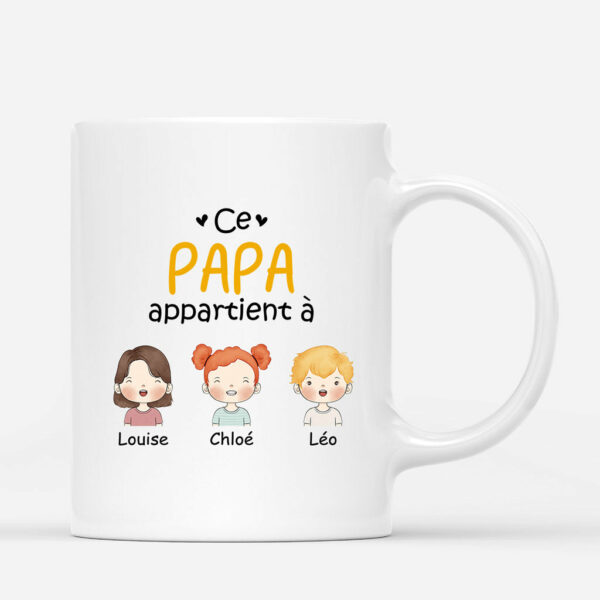Ce Papi Appartient A – Cadeau Personnalise  Mug pour Papi Papa