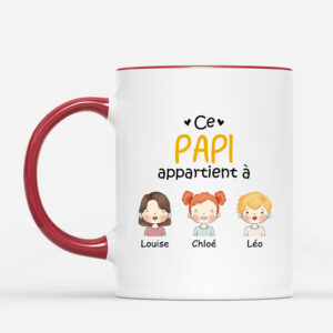 Ce Papi Appartient A – Cadeau Personnalise  Mug pour Papi Papa