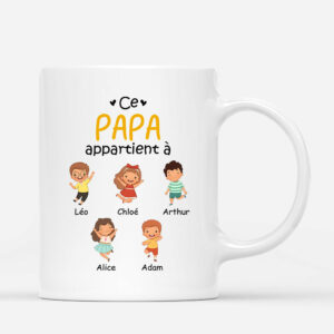 Ce Papy Appartient A – Cadeau Personnalise  Mug pour Papa Papi