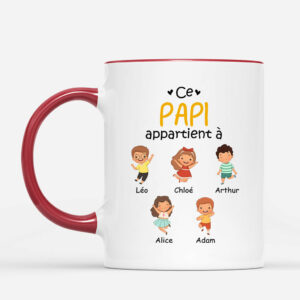 Ce Papy Appartient A – Cadeau Personnalise  Mug pour Papa Papi