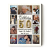 Celebrating 50 Wonderful Years Together Photo Collage Canvas, Personalized Golden Anniversary Gifts For Parents, 50th Wedding Anniversary Gifts – Best Personalized Gifts For Everyone