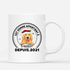 Cet Homme Cette Femme Appartient A – Cadeau Personnalise  Mug pour Amoureux des chiens Noel
