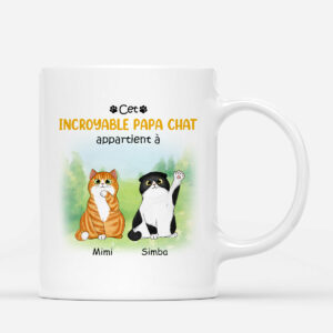 Cet Incroyable Papa Chat Appartient A – Cadeau Personnalise  Mug pour Amoureux des Chats