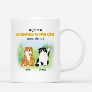 Cette Incroyable Maman Chat Appartient A – Cadeau Personnalise  Mug pour Amoureux des Chats