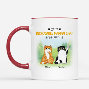 Cette Incroyable Maman Chat Appartient A – Cadeau Personnalise  Mug pour Amoureux des Chats
