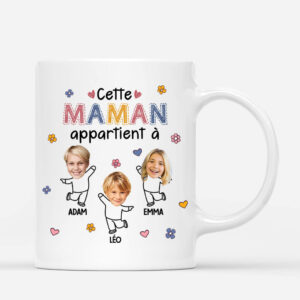 Cette Maman Appartient A Version Petite Fleur – Cadeau Personnalise  Mug pour Femme