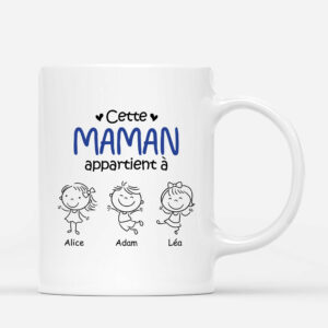 Cette Maman Mamie Appartient a – Cadeau Personnalise  Mug pour Maman Mamie