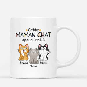 Cette MamanCe Papa Chat Appartient A – Cadeau Personnalise  Mug pour Amoureux des animaux