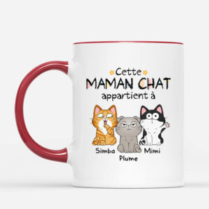Cette MamanCe Papa Chat Appartient A – Cadeau Personnalise  Mug pour Amoureux des animaux