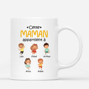 Cette Mamie Appartient A – Cadeau Personnalise  Mug pour Maman Mamie
