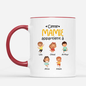 Cette Mamie Appartient A – Cadeau Personnalise  Mug pour Maman Mamie