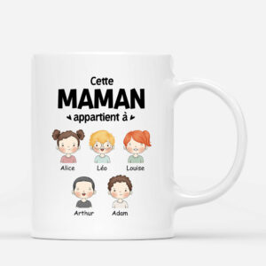 Cette Mamie Appartient A – Cadeau Personnalise  Mug pour Mamie Maman