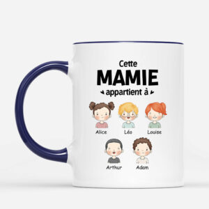 Cette Mamie Appartient A – Cadeau Personnalise  Mug pour Mamie Maman
