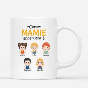 Cette Mamie Appartient A Petit Fils – Cadeau Personnalise  Mug pour Mamie
