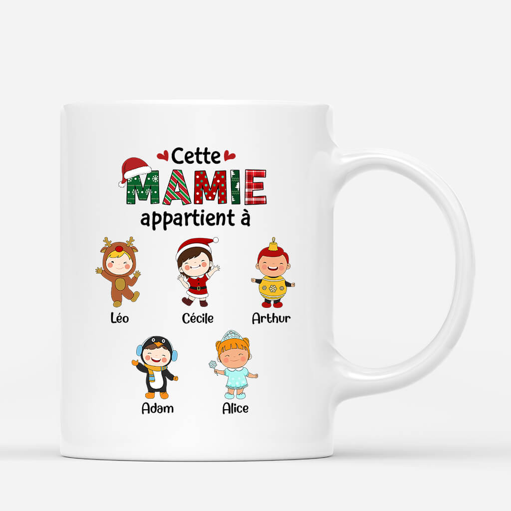 Cette Mamie Appartient A Version Noel - Cadeau Personnalise Mug pour Noel Cette Mamie Appartient A Version Noel - Cadeau Personnalise Mug pour Noel