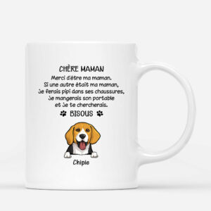 Chere Maman Chien – Cadeau Personnalise  Mug pour Amoureux des chiens