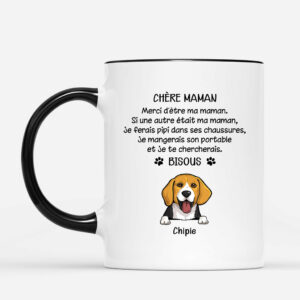 Chere Maman Chien – Cadeau Personnalise  Mug pour Amoureux des chiens