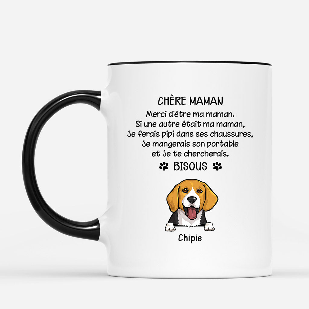 Chere Maman Chien - Cadeau Personnalise Mug pour Amoureux des chiens Chere Maman Chien - Cadeau Personnalise Mug pour Amoureux des chiens