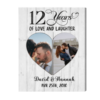 Custom 12 Year Anniversary Gift For Him For Husband, Twelfth Year Anniversary Gift Canvas Print – Best Personalized Gifts For Everyone