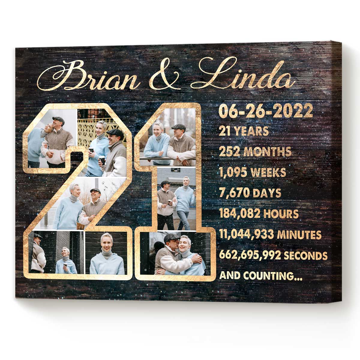 Custom 21-Year Anniversary Photo Collage Canvas, Anniversary Gift For 21 Years, 21st Anniversary Gift - Best Personalized Gifts For Everyone Custom 21-Year Anniversary Photo Collage Canvas, Anniversary Gift For 21 Years, 21st Anniversary Gift - Best Personalized Gifts For Everyone