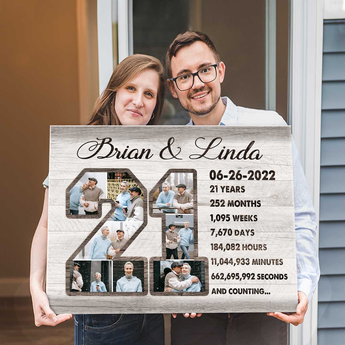 Custom 21-Year Anniversary Photo Collage Canvas, Anniversary Gift For 21 Years, 21st Anniversary Gift - Best Personalized Gifts For Everyone Custom 21-Year Anniversary Photo Collage Canvas, Anniversary Gift For 21 Years, 21st Anniversary Gift - Best Personalized Gifts For Everyone