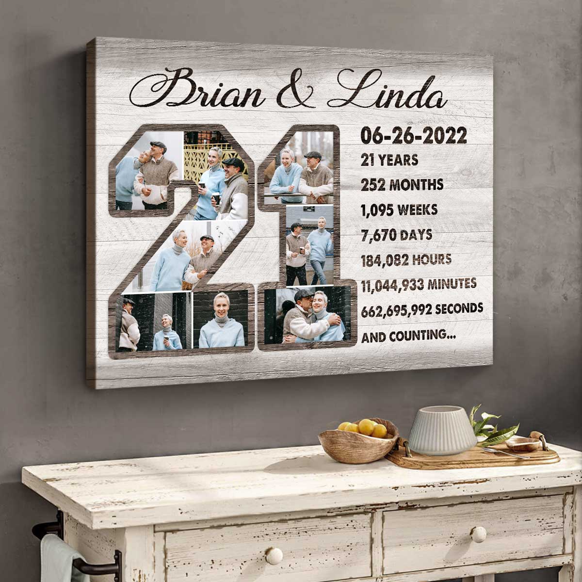 Custom 21-Year Anniversary Photo Collage Canvas, Anniversary Gift For 21 Years, 21st Anniversary Gift - Best Personalized Gifts For Everyone Custom 21-Year Anniversary Photo Collage Canvas, Anniversary Gift For 21 Years, 21st Anniversary Gift - Best Personalized Gifts For Everyone