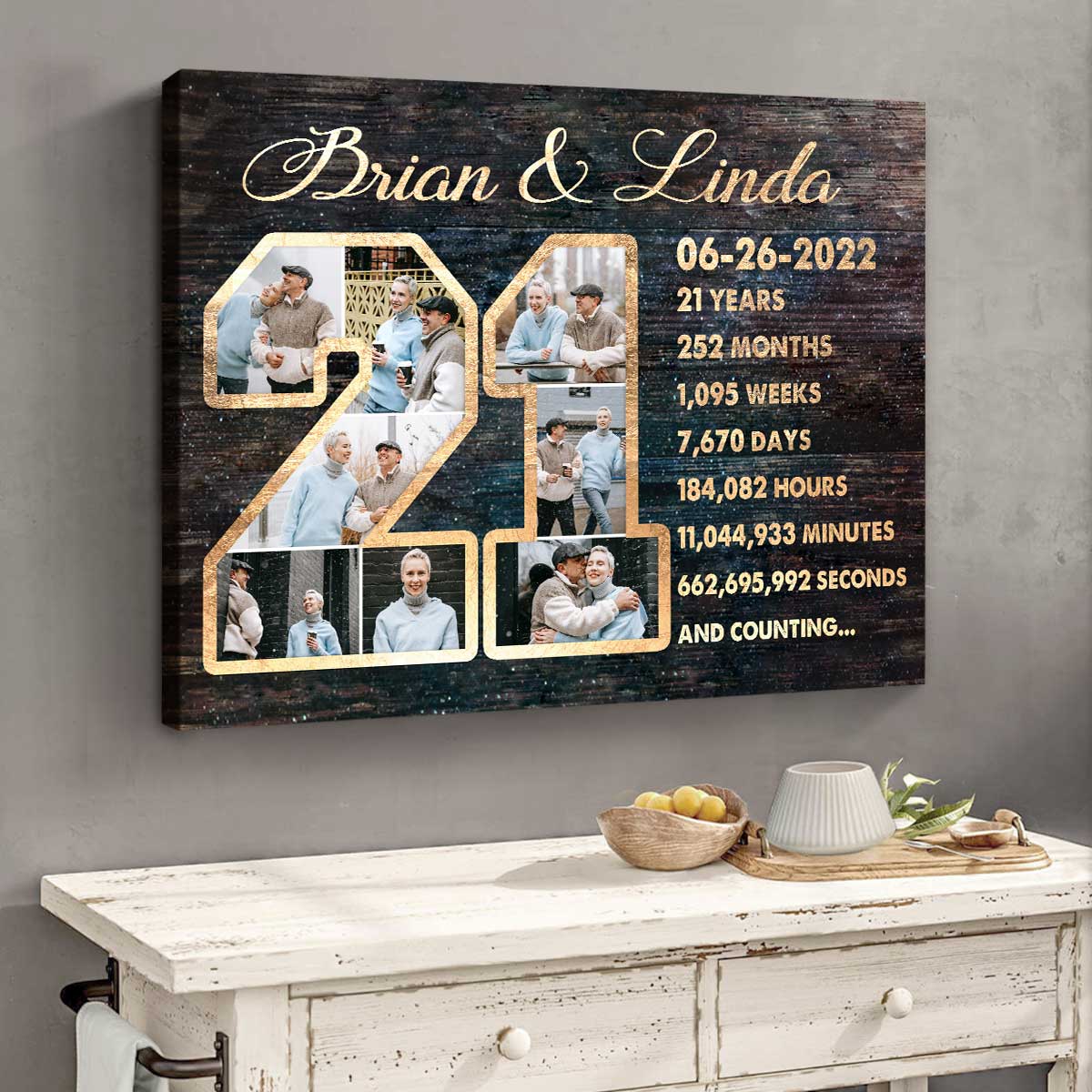 Custom 21-Year Anniversary Photo Collage Canvas, Anniversary Gift For 21 Years, 21st Anniversary Gift - Best Personalized Gifts For Everyone Custom 21-Year Anniversary Photo Collage Canvas, Anniversary Gift For 21 Years, 21st Anniversary Gift - Best Personalized Gifts For Everyone