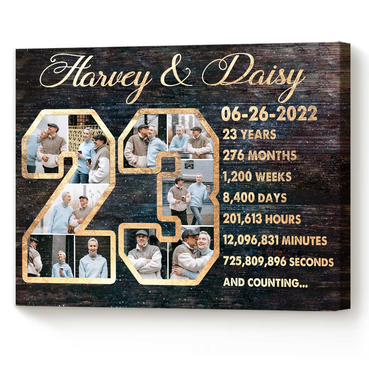 Custom 23-Year Anniversary Photo Collage Canvas, 23rd Wedding Anniversary Gift, 23 Year Anniversary Gift - Best Personalized Gifts For Everyone Custom 23-Year Anniversary Photo Collage Canvas, 23rd Wedding Anniversary Gift, 23 Year Anniversary Gift - Best Personalized Gifts For Everyone