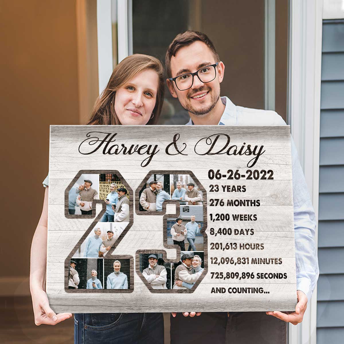 Custom 23-Year Anniversary Photo Collage Canvas, 23rd Wedding Anniversary Gift, 23 Year Anniversary Gift - Best Personalized Gifts For Everyone Custom 23-Year Anniversary Photo Collage Canvas, 23rd Wedding Anniversary Gift, 23 Year Anniversary Gift - Best Personalized Gifts For Everyone