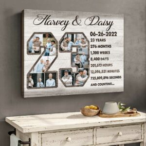 Custom 23 Year Anniversary Photo Collage Canvas 23rd Wedding Anniversary Gift 23 Year Anniversary Gift Best Personalized Gifts For Everyone 5