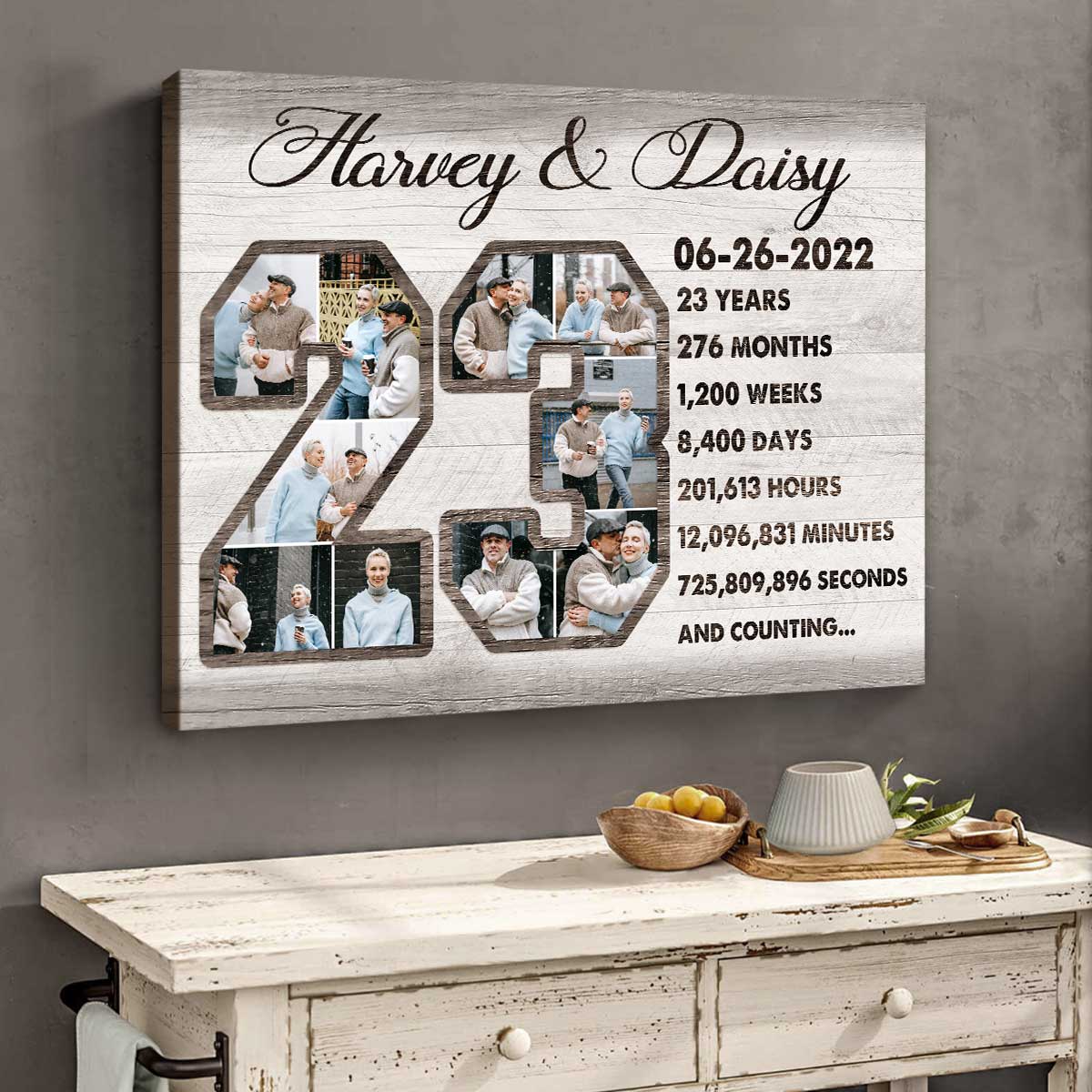 Custom 23-Year Anniversary Photo Collage Canvas, 23rd Wedding Anniversary Gift, 23 Year Anniversary Gift - Best Personalized Gifts For Everyone Custom 23-Year Anniversary Photo Collage Canvas, 23rd Wedding Anniversary Gift, 23 Year Anniversary Gift - Best Personalized Gifts For Everyone
