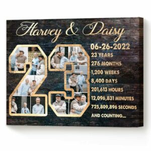 Custom 23 Year Anniversary Photo Collage Canvas 23rd Wedding Anniversary Gift 23 Year Anniversary Gift Best Personalized Gifts For Everyone 6