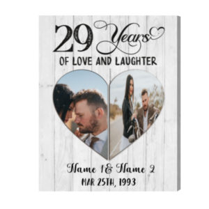 Custom 29th Anniversary Photo Gift Frame, 29 Years Of Love And Laughter Print – Best Personalized Gifts For Everyone