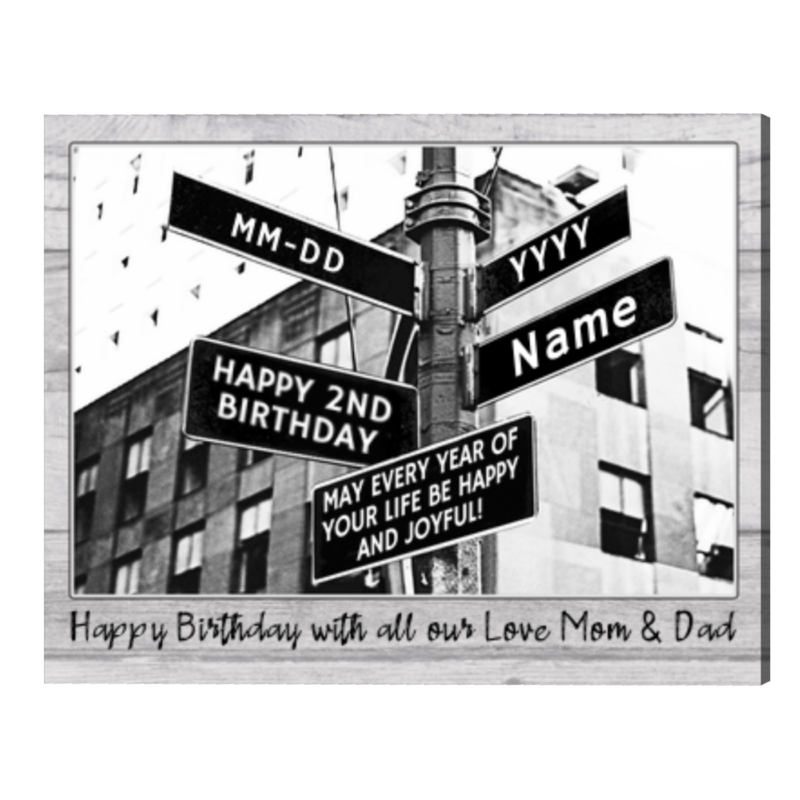 Custom 2nd Birthday Gift, Personalized Street Sign For Second Birthday, Childbirth Gifts Custom 2nd Birthday Gift, Personalized Street Sign For Second Birthday, Childbirth Gifts