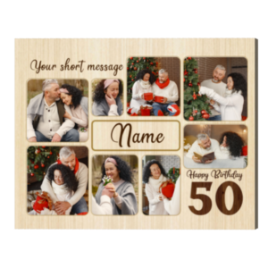 Custom 50th Birthday Gift Picture Collage, Gifts For 50th Birthday Woman, Unique 50th Birthday Gifts – Best Personalized Gifts For Everyone