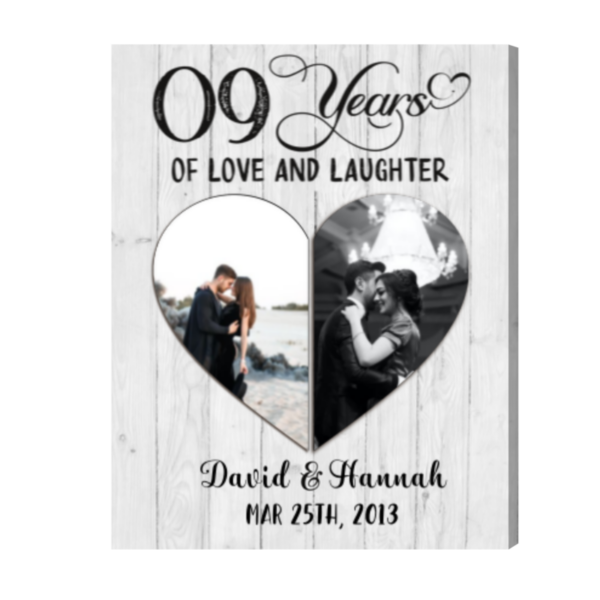 Custom 9 Year Wedding Anniversary Gift, Pottery Anniversary Gifts For Her Print, Love And Laughter – Best Personalized Gifts For Everyone