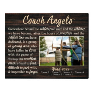 Custom Archery Coach Gift Frame, Archery Coach Art Print, Thank You Coach Print