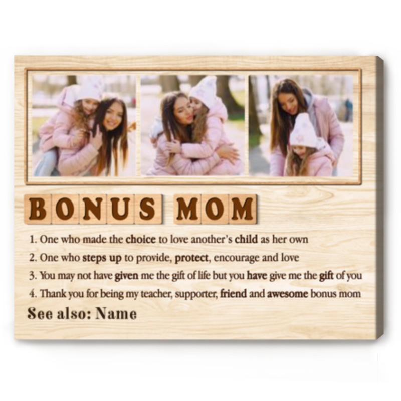 Custom Bonus Mom Definition Picture Canvas, Mother’s Day Gift For Bonus Mom, Bonus Mom Personalized Gift, Second Mom Gift - Best Personalized Gifts For Everyone Custom Bonus Mom Definition Picture Canvas, Mother’s Day Gift For Bonus Mom, Bonus Mom Personalized Gift, Second Mom Gift - Best Personalized Gifts For Everyone