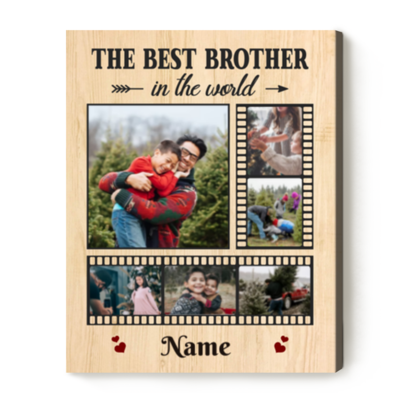 Custom Brother Picture Collage Canvas Print, Birthday Gift For Brother, Big Brother Little Brother Gifts - Best Personalized Gifts For Everyone Custom Brother Picture Collage Canvas Print, Birthday Gift For Brother, Big Brother Little Brother Gifts - Best Personalized Gifts For Everyone
