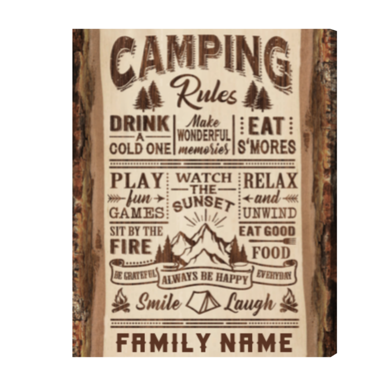 Custom Camping Rules Sign, Family Camping Signs, Best Camping Gift, Cabin Decor - Best Personalized Gifts For Everyone Custom Camping Rules Sign, Family Camping Signs, Best Camping Gift, Cabin Decor - Best Personalized Gifts For Everyone