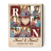 Custom Canvas Print With Couple Photo And Initials Name, Personalized 6 Couple Pictures Collage Canvas, Best Gifts For Couple – Best Personalized Gifts For Everyone