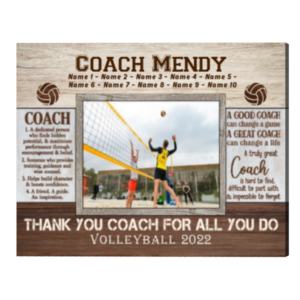 Custom Coach Gift For Volleyball Coach Frame, Volleyball Coach Photo Gift, Coach Picture Frame