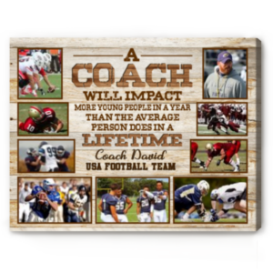 Custom Coach Picture Collage Canvas, Personalized Coach Collage Gifts, Coach Appreciation Gifts, Good Gifts For Coaches – Best Personalized Gifts For Everyone
